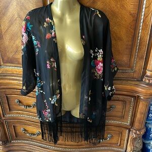 Kimono style Shaw jacket with tassel headline